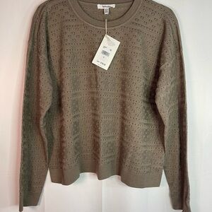 Splendid Women's Taupe Crew Neck Sweater